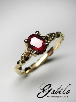 Ruby gold ring with gem report