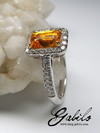 Yellow sapphire diamonds gold ring