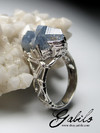 Sapphire crystal gold ring
