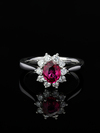 Ruby and Diamonds white gold ring