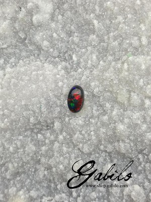 Black opal oval cut 0.53 ct