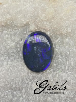 Black opal oval cut 22.70 ct 