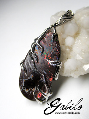 Koroite opal silver pendant