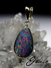 Doublet Opal and Diamond Gold Pendant