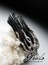 Schorl black tourmaline silver pendant