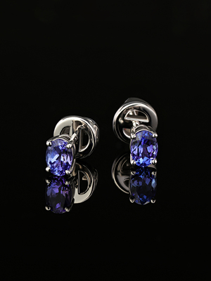 Tanzanite gold earrings