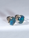 Black opal silver earrings
