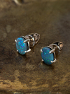 Black opal silver earrings