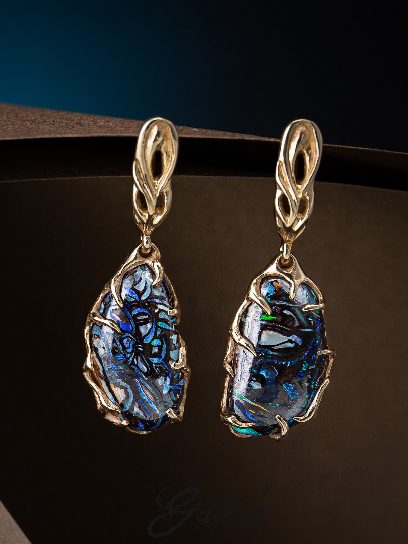 koroit opal gold earrings