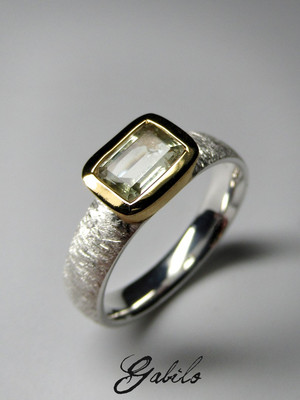 Heliodor silver ring