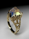 Rainbow Moonstone gold ring 