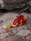 Fire opal yellow gold pendant