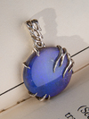 Full Moon - Black opal silver pendant