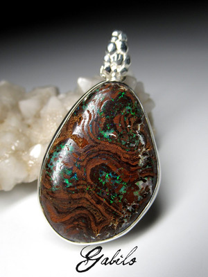 Boulder koroit opal silver pendant 
