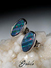 Doublet opal silver earrings