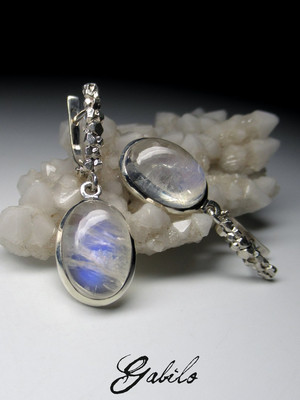 Moonstone silver earrings