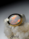 Opal silver ring