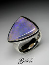 Australian neon opal silver ring 