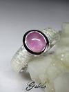 Pink sapphire silver ring