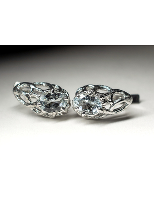 Aquamarine silver earrings