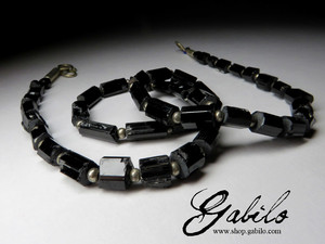 Beads from black tourmaline