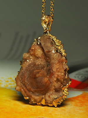 Agate Rose gold necklace