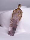 Amethyst crystal gold pendant