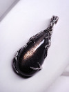 Black moonstone gold pendant