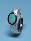 Australian opal silver ring