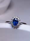 Sapphire white gold ring with diamonds