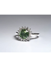 Green tourmaline and diamonds gold ring