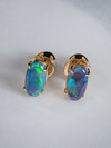 Black opal 14k gold earrings