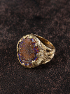 Boulder koroit opal yellow gold ring