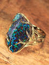 Boulder Opal gold ring