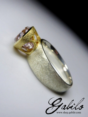 Kunzite Silver Ring