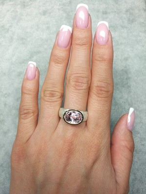 Kunzite Silver Ring