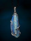 Australian boulder opal gold pendant