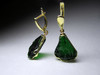 Chrome diopside gold earrings 