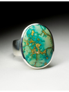 Large turquoise silver ring