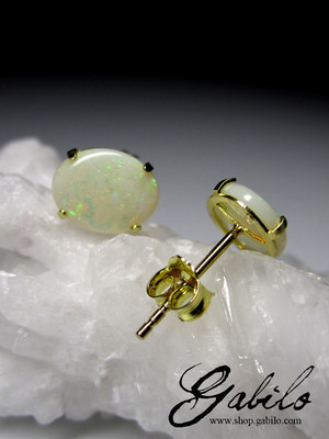 Opal gold Earrings
