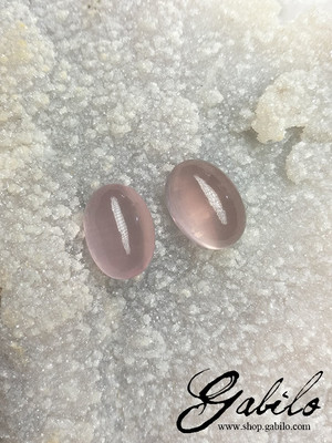 to order: Rose quartz oval cabochon pair 15 ct