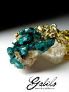 Dioptase Silver Gold Plated Pendant