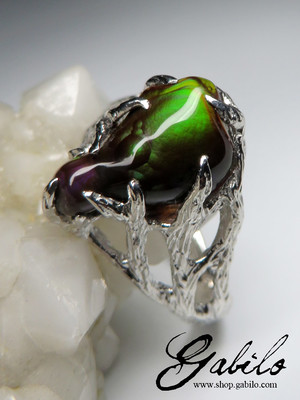 Fire Agate Silver Ring