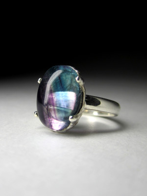 Silver Ring with Fluorite