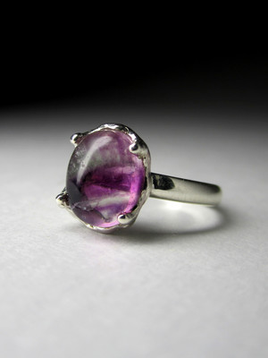 Ring with fluorite silver