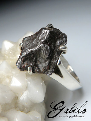 Meteorite Silver Ring