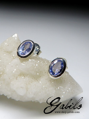 Tanzanite silver earrings