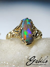 Black opal gold ring