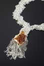 Necklace with vanadinite on silver chains