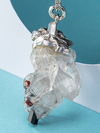 Rock Сrystal Garnet Tourmaline silver pendant